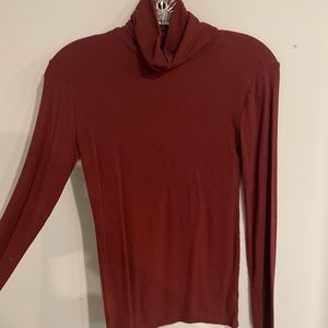 Burgundy Turtle Neck Long Sleeve